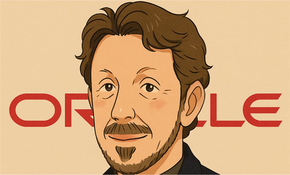 Larry Ellison no topo, a Oracle e seus investidores